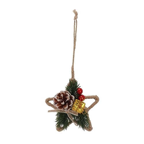 Tissting Weihnachtskranz Handgefertigter Wandschmuck aus Tannenzapfen, Dekorative Adventskränze mit Baumwollgarn und Polyester für Wohnzimmer, Schlafzimmer, Flur, Geburtstag, Feier (6124) von Tissting