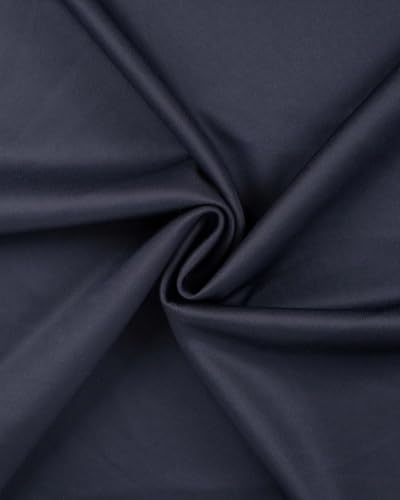 Jersey-Stoff, Baumwolle, Polyester, Stretch, Premium, 3 Farben, 50 cm, 320 g/m², 50 % Baumwolle, 45 % Polyester, 5 % Elastan (Marineblau) von Tissus et Nappes Westeel