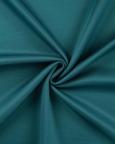 Jersey-Stoff, Baumwolle, Polyester, Stretch, Premium, 3 Farben, 50 cm, 320 g/m², 50 % Baumwolle, 45 % Polyester, 5 % Elastan (Türkis) von Tissus et Nappes Westeel