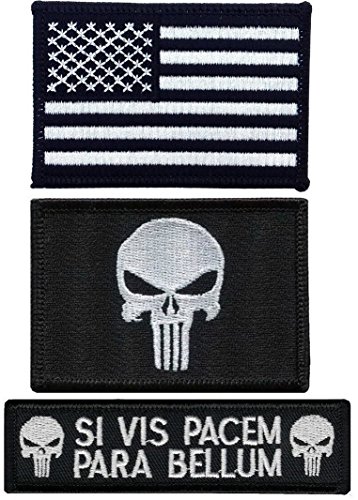 Titan One Skull US Flag para Bellum Operator Cap Tactical Morale Set 3 Klettband Aufnäher von Titan One