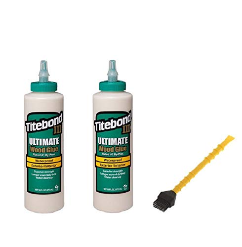 2 x Titebond III Ultimate 473 ml (16 Oz eine Holzleim wetterfest/Titebrush Leimapplikator, Leimpinsel, schwarz von Titebond