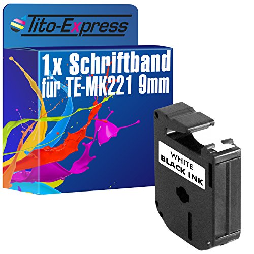Tito-Express PlatinumSerie 1 Schriftband-Kassette kompatibel mit Brother P-Touch 110 55 60 65 MK-221 von Tito-Express