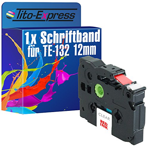 Tito-Express PlatinumSerie 1 Schriftband-Kassette kompatibel mit Brother TZ-132 TZe-132 12mm Red/Clear P-Touch H500 Li H75 S P300 BT P700 P750 TFI PT-P900 NW W PT-P95 RL700 S von Tito-Express