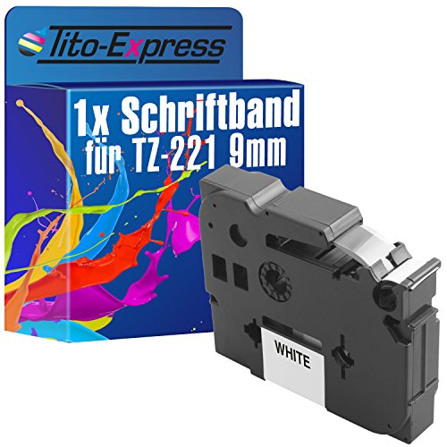 Tito-Express PlatinumSerie 1 Schriftband-Kassette kompatibel mit Brother TZ-221 TZe-221 9mm Black/White P-Touch H500 Li H75 S P300 BT P700 P750 TFI PT-P900 NW W PT-P95 RL700 S von Tito-Express