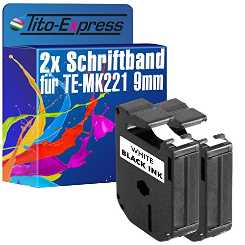 Tito-Express PlatinumSerie 2 Schriftband-Kassetten kompatibel mit Brother P-Touch 110 55 60 65 MK-221 von Tito-Express