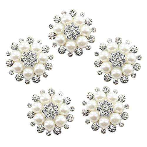 Tiuimk 5 Stück Perlen Strass Knöpfe – 30 mm (1,18 Zoll) – schöne und vielseitige Verzierungen von Tiuimk