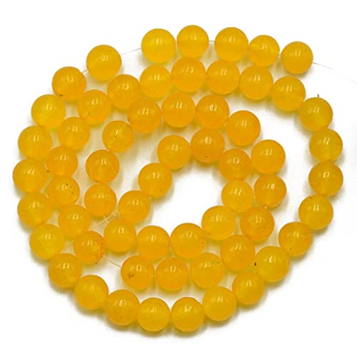 Tiuimk Goldenrod runde Perlen aus gelber Jade, 6 mm, natürliche Edelsteinperlen für die Schmuckherstellung von Tiuimk