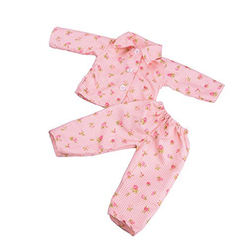 Tiuimk PJS Pyjamas Kleidung für 18'' American Girl Puppe Unsere Generation (Rosa) von Tiuimk