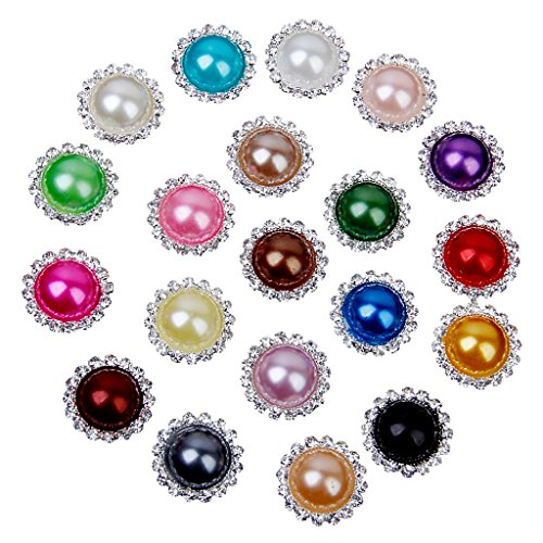 Tiuimk Perlenknopf-Verschlüsse, 21 mm, gemischte Farben, schimmernd und vielseitig für Kleidung, Taschen und Accessoires, 20 Stück von Tiuimk