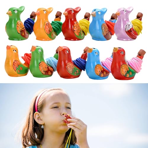 Tiuxiu Wasservogelpfeifen, 10 Stück Bunt Keramische Pfeife Mit Seil Vogelpfeife Kinder Set Wasser Füllbar Klang Von Klarem Kinder Party Favors Geschenke Zufällig Stil Tiuxiu Wasservogelpfeifen, 10 Stück Bunt Keramische Pfeife Mit Seil Vogelpfeife Kinder Set Wasser Füllbar Klang Von Klarem Kinder Party Favors Geschenke Zufällig Stil von Tiuxiu