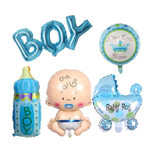 1 Set blau-rosa Aluminiumfolien-Latex-Ballon Happy Birthday Party Dekorationen Kinder Jungen Mädchen Baby 1 Jahr alt Zubehör von Tiuyii