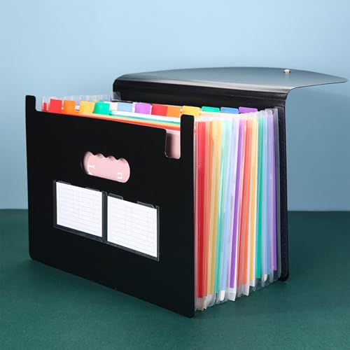 Akkordeon-Tasche, tragbar, A4, Fächermappe, Regenbogen-Organizer, Aktenbox, Papier, Rechnungen, Quittungen, Dokumentenhalter Akkordeon-Tasche, tragbar, A4, Fächermappe, Regenbogen-Organizer, Aktenbox, Papier, Rechnungen, Quittungen, Dokumentenhalter von Tiuyii