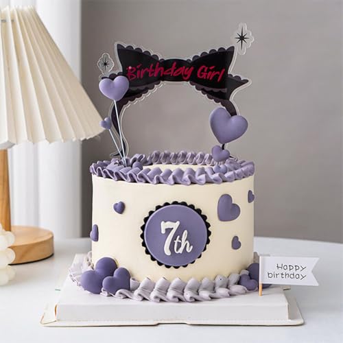 Happy Birthday Acryl-Kuchenaufsatz mit Schleife, Dekoration, Bogen-Design, Geburtstagskuchendekoration, Party-Backzubehör Happy Birthday Acryl-Kuchenaufsatz mit Schleife, Dekoration, Bogen-Design, Geburtstagskuchendekoration, Party-Backzubehör von Tiuyii