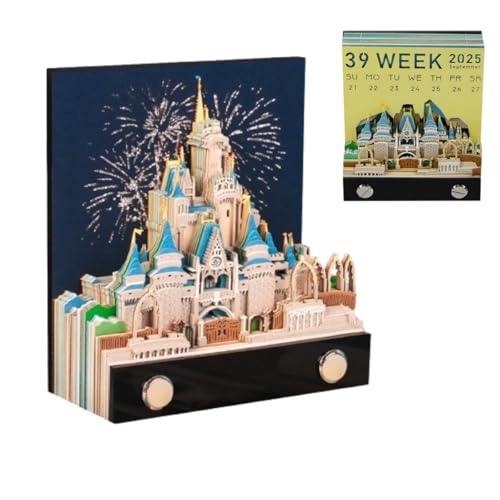 Time Piece Kalender – Tischkalender 2025 mit LED-Licht – 3D-Kalender Papierschnitzerei Kunst Memo Pad Notizblock Geschenk für Weihnachten Einweihungsfeier Desktop Dekoration (mit Wochenkalender & Time Piece Kalender – Tischkalender 2025 mit LED-Licht – 3D-Kalender Papierschnitzerei Kunst Memo Pad Notizblock Geschenk für Weihnachten Einweihungsfeier Desktop Dekoration (mit Wochenkalender & von Tiuyii