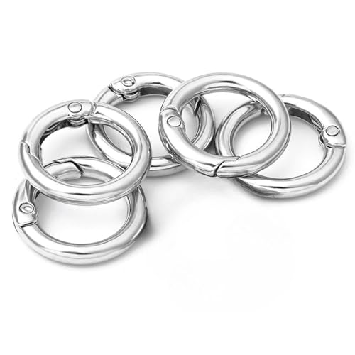 Tiuyii 5 x legierte Feder-Karabinerhaken, runde Feder-Karabinerhaken, Karabiner, Schlüsselanhänger, Karabiner, DIY, Schlüsselanhängerherstellung von Tiuyii