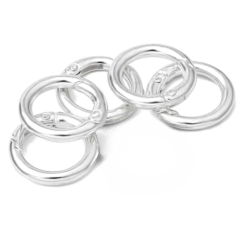 Tiuyii 5 x legierte Feder-Karabinerhaken, runde Feder-Karabinerhaken, Karabiner, Schlüsselanhänger, Karabiner, DIY, Schlüsselanhängerherstellung von Tiuyii