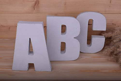 Tivendis Buchstaben Alphabet mit Sonderzeichen aus Beton Dekoration Einrichtung grau ABC Deko Einrichtung A von Tivendis