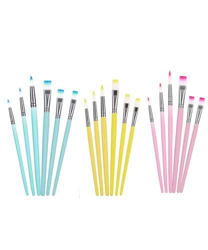Tivleed Malpinsel-Set, Gelb + Blau + Rosa, 18-teiliges Pinsel-Set mit Kunststoffgriff für Acryl, Aquarell und Gesicht, Kinder-Pinsel-Set mit buntem Kunstzubehör Tivleed Malpinsel-Set, Gelb + Blau + Rosa, 18-teiliges Pinsel-Set mit Kunststoffgriff für Acryl, Aquarell und Gesicht, Kinder-Pinsel-Set mit buntem Kunstzubehör von Tivleed