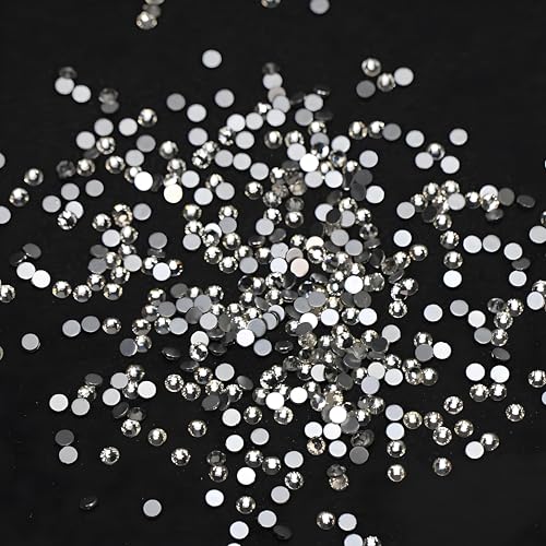 Tivleed Nagel-Edelsteine, Strasssteine, Nagelanhänger, silberfarben, flache Rückseite, Nagelkunst-Strasssteine, 2,8 mm, Nageldekorationen für Nägel, Kleidung, Handwerk, 1400 Stück von Tivleed