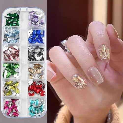 Tivleed Nagel-Strasssteine, Nagel-Edelsteine, Nagelanhänger, mehrfarbig, flache Rückseite, Kristall, AB-Nagelkunst-Juwelen für Nägel, Kleidung, DIY Handwerk Tivleed Nagel-Strasssteine, Nagel-Edelsteine, Nagelanhänger, mehrfarbig, flache Rückseite, Kristall, AB-Nagelkunst-Juwelen für Nägel, Kleidung, DIY Handwerk von Tivleed