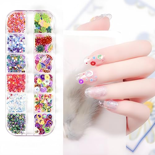 Tivleed Nail Charms, Nail Gems, Nail Rhinestones - Colorful Flat Back Nail Art Jewels with Sparkling Glitter for Nails, Crafts, Clothing Decorations von Tivleed