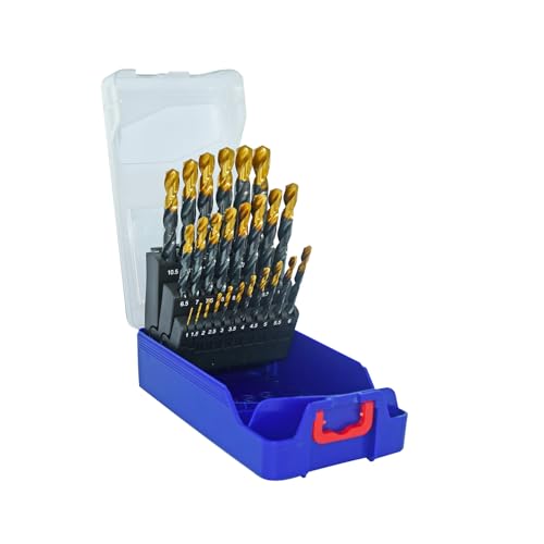 TIVOLY - Set Hochleistungsbohrer für Metalle - Zum Bohren in Metalle, Kupfer, Aluminium, Gusseisen, Edelstahl - 25 HSS-Bohrer Ø 1 bis 13 mm TIVOLY - Set Hochleistungsbohrer für Metalle - Zum Bohren in Metalle, Kupfer, Aluminium, Gusseisen, Edelstahl - 25 HSS-Bohrer Ø 1 bis 13 mm von Tivoly