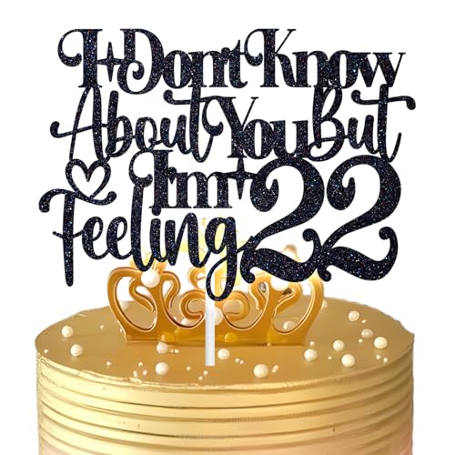 Tortenaufsatz mit der Aufschrift "I'm Feeling 55.9 cm, Hello 22, Cheers to 22 Years, Musik-Disco-Thema, Happy 22nd Birthday, Party-Dekorationen für Damen und Herren Tortenaufsatz mit der Aufschrift "I'm Feeling 55.9 cm, Hello 22, Cheers to 22 Years, Musik-Disco-Thema, Happy 22nd Birthday, Party-Dekorationen für Damen und Herren von Tivurcia