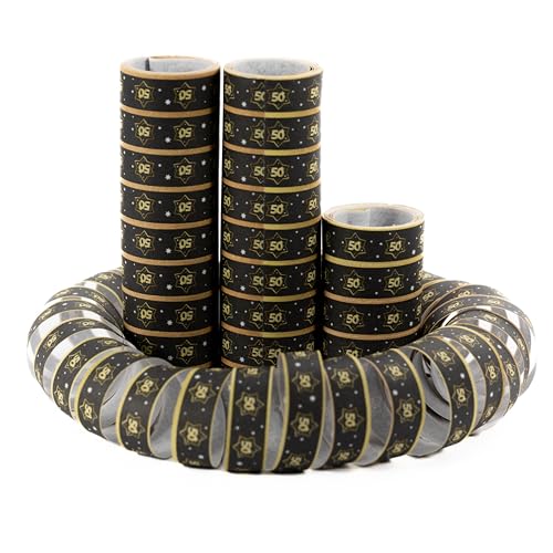 50 Geburtstag Deko Luftschlangen schwarz/gold - Originelle Geburtstagsdeko 50 für einen gelungenen 50 Geburtstag Frau oder Mann - Tiwoca 50 Geburtstag Deko Luftschlangen schwarz/gold - Originelle Geburtstagsdeko 50 für einen gelungenen 50 Geburtstag Frau oder Mann - Tiwoca von Tiwoca