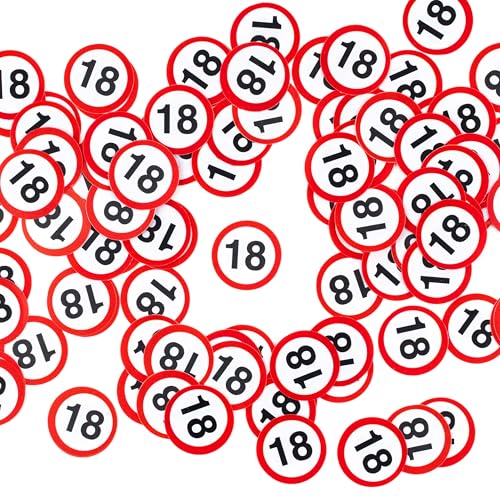 18 Geburtstag Deko Konfetti Verkehrszeichen rot/weiß - Originelle Dekoration für einen gelungenen 18. Geburtstag Junge oder Mädchen - Tiwoca 18 Geburtstag Deko Konfetti Verkehrszeichen rot/weiß - Originelle Dekoration für einen gelungenen 18. Geburtstag Junge oder Mädchen - Tiwoca von Tiwoca