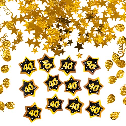 40 Geburtstag Deko Konfetti Mix schwarz/gold - Originelle Geburtstagsdeko 40 für einen gelungenen 40 Geburtstag Frauen oder Männer - Tiwoca von Tiwoca