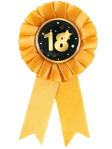 18 Geburtstag Deko Anstecker schwarz/gold - Originelle Dekoration für einen gelungenen 18. Geburtstag Junge oder Mädchen - Tiwoca von Tiwoca