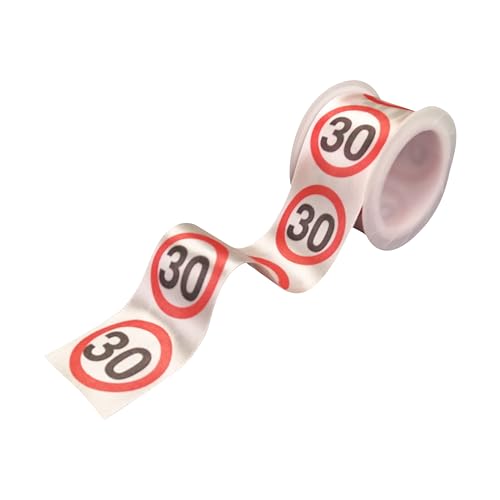 30 Geburtstag Deko Geschenkband Verkehrszeichen rot/weiß - Originelle Geburtstagsdeko 30 für einen gelungenen 30 Geburtstag Männer oder Frauen - Tiwoca von Tiwoca