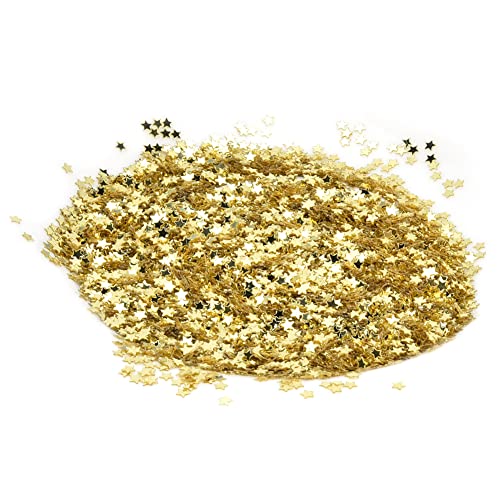 Tixiyu STAR -PALLE NO LOCH 50G PET PET 3MM Kleidungszubehör Kleidungsdekorationen Partyzubehör mit 4 Farben für DIY -Handwerk Handnähte (Gold) von Tixiyu