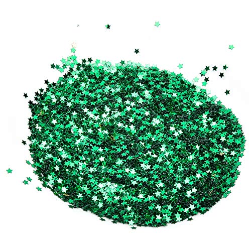 Tixiyu STAR -PALLE NO LOCH 50G PET PET 3MM Kleidungszubehör Kleidungsdekorationen Partyzubehör mit 4 Farben für DIY -Handwerk Handnähte (Grün) von Tixiyu