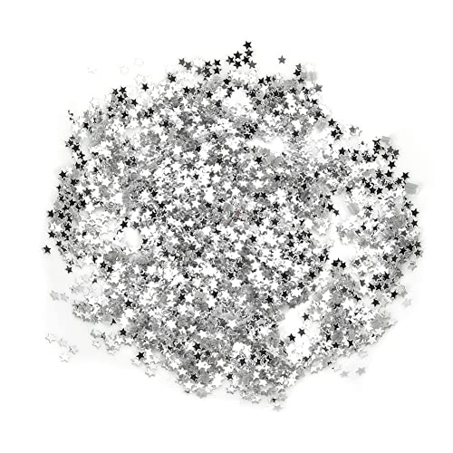 Tixiyu STAR -PALLE NO LOCH 50G PET PET 3MM Kleidungszubehör Kleidungsdekorationen Partyzubehör mit 4 Farben für DIY -Handwerk Handnähte (Silber) von Tixiyu