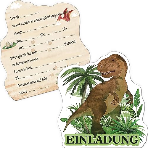 Tixlux 12 Einladungskarten zum Kindergeburtstag, 11 x 10 cm Dinosaurier Einladungskarten, Geburtstagseinladungen für Jungen und Mädchen, Geburtstagseinladungen Kinder Geburtstagsfeier Kinderparty Tixlux 12 Einladungskarten zum Kindergeburtstag, 11 x 10 cm Dinosaurier Einladungskarten, Geburtstagseinladungen für Jungen und Mädchen, Geburtstagseinladungen Kinder Geburtstagsfeier Kinderparty von Tixlux