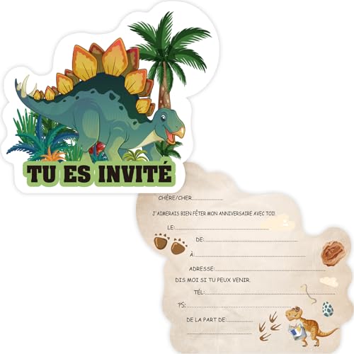 Tixlux 12 Einladungskarten zum Kindergeburtstag, 12 x 10 cm Dinosaurier Einladungskarten, Geburtstagseinladungen für Jungen und Mädchen, Geburtstagseinladungen Kinder Geburtstagsfeier Kinderparty Tixlux 12 Einladungskarten zum Kindergeburtstag, 12 x 10 cm Dinosaurier Einladungskarten, Geburtstagseinladungen für Jungen und Mädchen, Geburtstagseinladungen Kinder Geburtstagsfeier Kinderparty von Tixlux