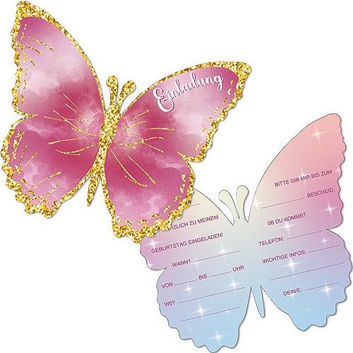 Tixlux 12 Einladungskarten zum Kindergeburtstag, 12 x 10 cm Schmetterlingen Einladungskarten, Geburtstagseinladungen für Mädchen und Jungen, Geburtstagseinladungen Kinder Geburtstagsfeier Kinderparty Tixlux 12 Einladungskarten zum Kindergeburtstag, 12 x 10 cm Schmetterlingen Einladungskarten, Geburtstagseinladungen für Mädchen und Jungen, Geburtstagseinladungen Kinder Geburtstagsfeier Kinderparty von Tixlux