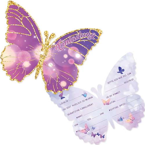 Tixlux 12 Einladungskarten zum Kindergeburtstag, 12 x 10 cm Schmetterlingen Einladungskarten, Geburtstagseinladungen für Mädchen und Jungen, Geburtstagseinladungen Kinder Geburtstagsfeier Kinderparty Tixlux 12 Einladungskarten zum Kindergeburtstag, 12 x 10 cm Schmetterlingen Einladungskarten, Geburtstagseinladungen für Mädchen und Jungen, Geburtstagseinladungen Kinder Geburtstagsfeier Kinderparty von Tixlux