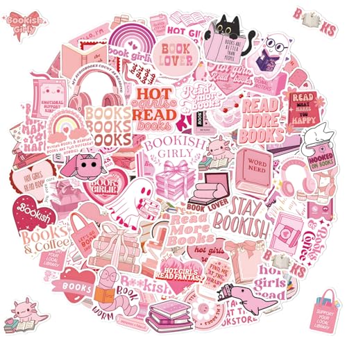 Tixlux 120 Stück Buch-Sticker für Kindle, Buchliebhaber Sticker, Lustige Wasserdichte Vinyl Aufkleber für Leserinnen und Erwachsene, Wasserflasche Laptop Goodie Bag - Pink Bookish Tixlux 120 Stück Buch-Sticker für Kindle, Buchliebhaber Sticker, Lustige Wasserdichte Vinyl Aufkleber für Leserinnen und Erwachsene, Wasserflasche Laptop Goodie Bag - Pink Bookish von Tixlux