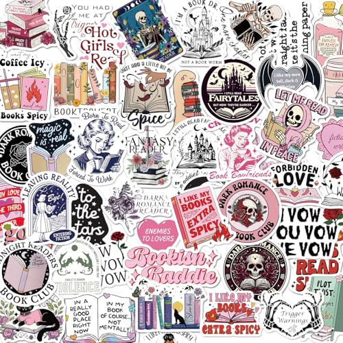 Tixlux 150 Stück Romance Buch-Sticker für Kindle, Glossy Buchliebhaber Sticker, Lustige Wasserdichte Vinyl Aufkleber für Leserinnen und Erwachsene, Wasserflasche Laptop Goodie Bag - Romantic A von Tixlux