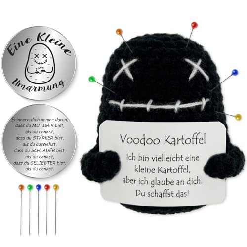 Tixlux Voodoo Kartoffel, Kreative Strickwolle VoodooPuppe mit Kleine Umarmung Glücksbringer, Humorvolles Geschenk & Stressabbau-Spielzeug fürs Büro, Perfekt für Wünsche & Gute Laune (Schwarz) Tixlux Voodoo Kartoffel, Kreative Strickwolle VoodooPuppe mit Kleine Umarmung Glücksbringer, Humorvolles Geschenk & Stressabbau-Spielzeug fürs Büro, Perfekt für Wünsche & Gute Laune (Schwarz) von Tixlux