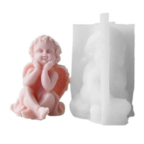 Tixqeaif 3D Kinder Silikonform Niedliche Geflügelte Abstrakte Form DIY Gips Kerzenherstellung, B von Tixqeaif