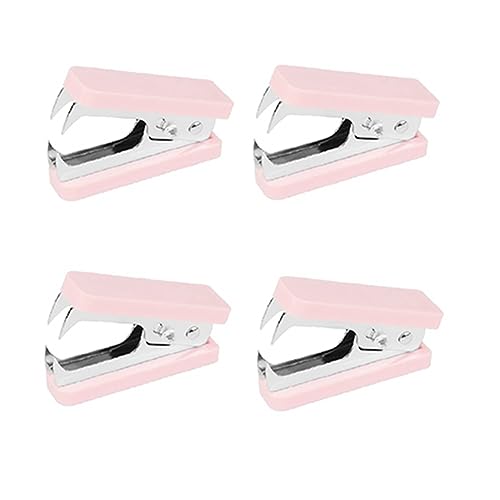Tixqeaif 4-Teiliger Heftklammerentferner, Heftklammerzieher-Entfernungswerkzeug mit Verriegelung, Heftklammerentferner für Den Schul-Desktop, Ersatzzubehör, Rosa von Tixqeaif