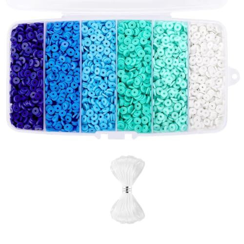 Tixqeaif 6000 Stück Tonperlen für die Herstellung Von Armbändern, Polymer-Tonperlen, Flache Runde Tonscheiben-Perlen für die Schmuckherstellung, 6 Mm, Blau, Einfache Installation, Einfach zu Verwenden Tixqeaif 6000 Stück Tonperlen für die Herstellung Von Armbändern, Polymer-Tonperlen, Flache Runde Tonscheiben-Perlen für die Schmuckherstellung, 6 Mm, Blau, Einfache Installation, Einfach zu Verwenden von Tixqeaif