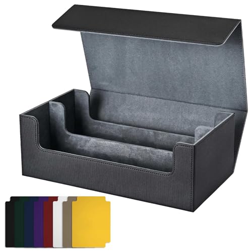 Tixqeaif Kartendeck-Aufbewahrungsbox, Magnetverschluss, Kartenhalter für Magnetische Spielkarten, Schwarz Tixqeaif Kartendeck-Aufbewahrungsbox, Magnetverschluss, Kartenhalter für Magnetische Spielkarten, Schwarz von Tixqeaif