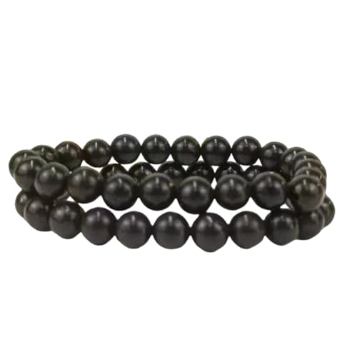 Tixqeaif Natürliche Edelsteinperlen, Schwarze Achatperlen, Runde Lose Perlen, Geeignet für die Schmuckherstellung mit Kristall-Stretchschnur, Natürliche Schwarze Achatperlen, Ca. 94 Stück, 8 mm von Tixqeaif