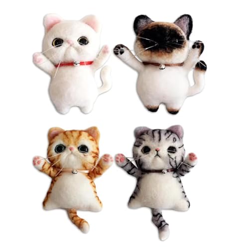Tixqeaif Needle Felting Kit - Filzset für Anfänger Erwachsene, 4-Teiliges DIY Katzenbroschen-Wollfilz-Set mit Anleitung für Erwachsene Tixqeaif Needle Felting Kit - Filzset für Anfänger Erwachsene, 4-Teiliges DIY Katzenbroschen-Wollfilz-Set mit Anleitung für Erwachsene von Tixqeaif