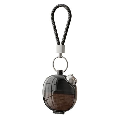 Reise-Schmuckkästchen – kleine Reise-Schmuckschatulle mit Schlüsselanhänger, Organizer für Ringe, Halsketten, Ohrringe, Armbänder, Geschenk für Frauen (schwarz) von Tizee