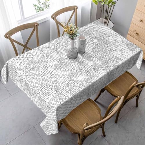 Tischdecke Outdoor Abstrakt Geometrisch Tischdecken Abwaschbar 3D Grau Tischdecke Wetterfest Wasserdicht für Party Biertisch, 140x300 cm Q.P2180 von Tizhweqo